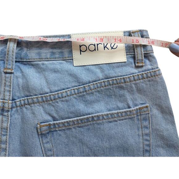 New Parke Denim Shorts Light Wash Baggy Cut Offs Size 28 TikTok Famous - Picture 8 of 11